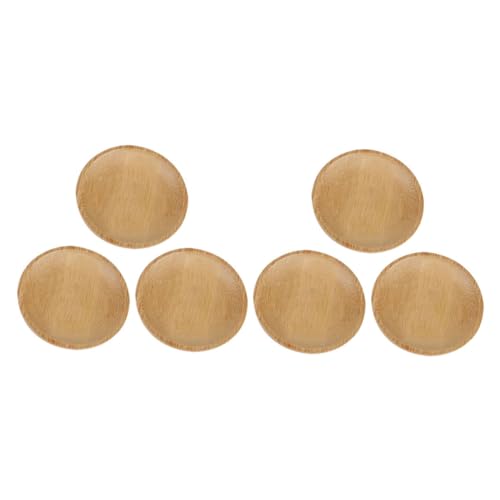 MUELODSIC 6個 竹製小皿 軽量コンパクト 使いやすい再利用可能 和風スナック皿 調味料やデザート盛り付け用 小鉢で持ち運び便利 再利用可能