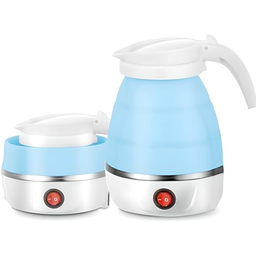 AHDXKUE Foldable Travel Kettle 600ML, Blue