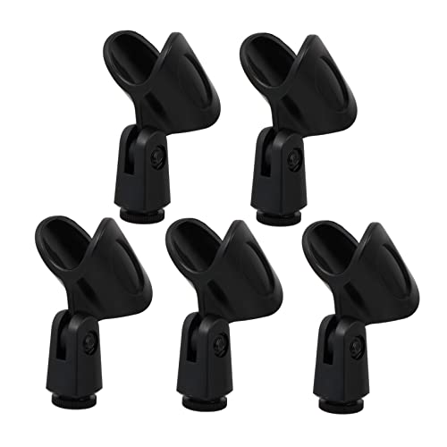 Yardwe 1 Set Microphone Clips Mic Holders for Thread Microphone Stands Easy Installation Black