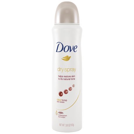 Dove Clear Tone Skin Renew Dry Spray Antiperspirant, 3.8 Ounce.