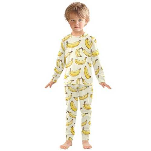 ALAZA Banana Yellow 2 Piece Pajama Set Long Sleeve Top and Pants Sleepwear Unisex3