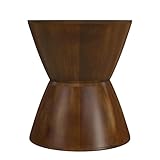 HomePop Walnut Mango Wood End/Side Round Table