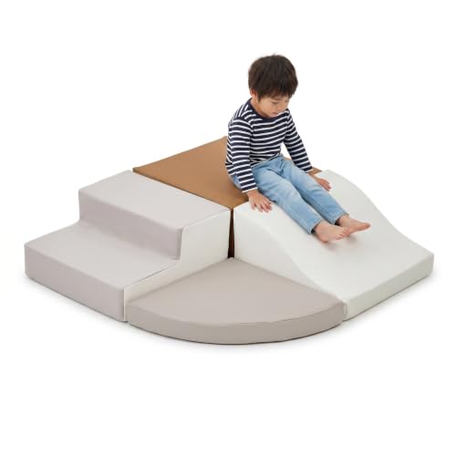 室内アスレチック ソフトブロック 北欧風 クライミング遊具 4点セット PUレザー 高密度フォーム 組み合わせ自由 屋内遊具 全身運動 キッズスペース 幼児向け 保育園 幼稚園
