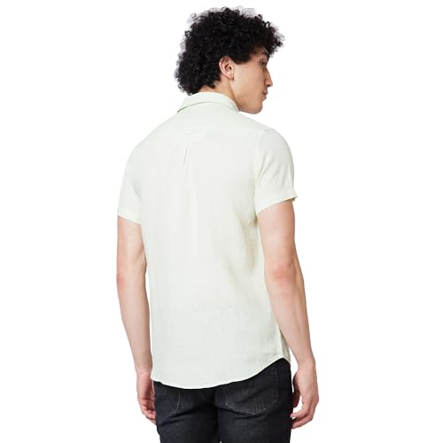 Image of Spykar Men's Regular Fit N /A Half Sleeve Solid Casual Shirts
