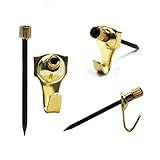PHS 10 lb Brass Picture Hooks for Hanging with Nails - 25 Pack Professional Picture Hanger Hooks - Light Duty Hanging Hardware for Drywall & Plaster Walls