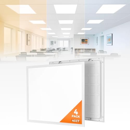 Image of 4 Pack 2x2 LED Flat Panel Light for Drop Ceiling, 5500 LM