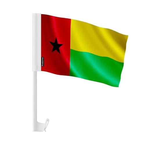 Drapeau voiture Guinée-Bissau en polyester durable pour cortège officiel 20pcs