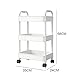 Multibao 3 Tier Storage Trolley Cart on Wheels with Handle Kitchen Bathroom Laundry Narrow Space Rack Space-Saving Mobile Shelving Organizer L35cm x W24cm x H68cm (White)