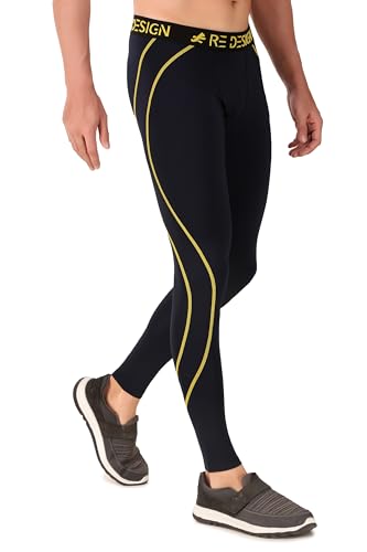 Image of ReDesign Apparels Men's Polyester Compression Pant /Tights /Megging for Gym, Running, Cycling, Yoga & All Sports