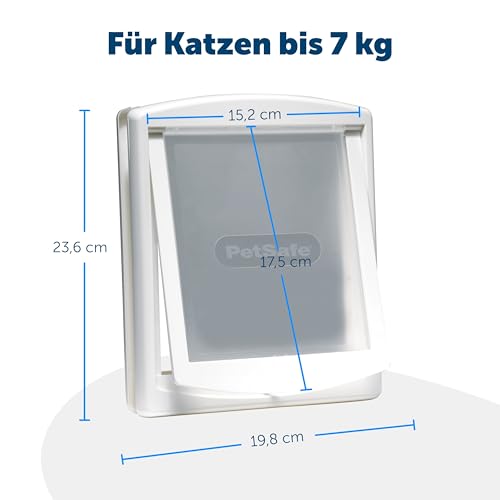 PetSafe Original 2-Way - Haustiertür mit beidseitiger Öffnung - Manuelle Verriegelung, robuster Rahmen, Mittel, Weiß
