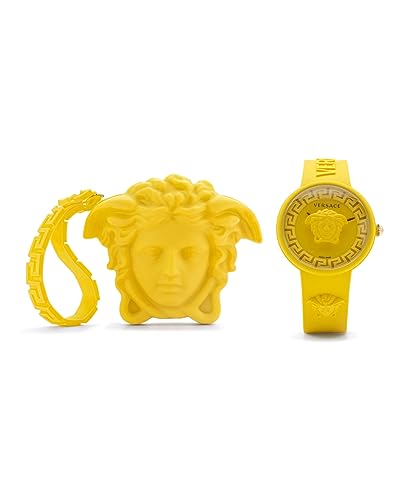 Versace Medusa Pop Collection Luxury Womens Watch Timepieces with a Yellow Strap, Case and Dial4