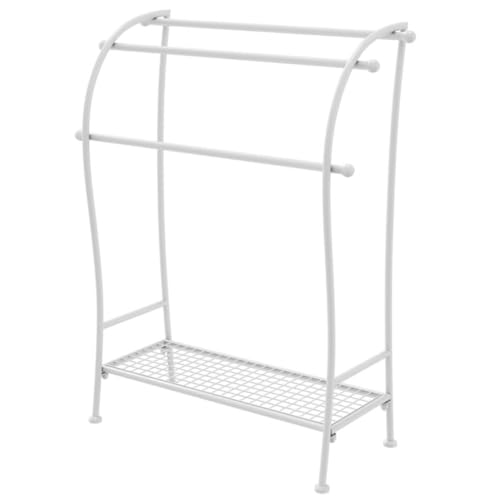 Blanket-Rack-Standing-Towel-Rack-Quilt-Rack-Large-Standing-Metal-Bathroom-Towel-Holder-Stand-with-Shelf-3-Tier-Towel-Rack-Stand-for-Hanging-Bath-Towel-Stand Blanket Rack Standing Towel Rack Quilt Rack Large Standing Metal Bathroom Towel Holder Stand with Shelf 3 Tier Towel Rack Stand for Hanging Bath Towel Stand