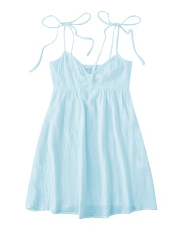 Image of SOLY HUX Women's Summer Cami Sun Dress A Line Tie Shoulder Y2k Cute Casual Short Mini Beach Babydoll Dresses
