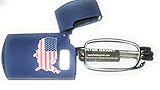 Foster Grant Men's Gideon Blue Folding Rectangular Reading Glasses +1.25