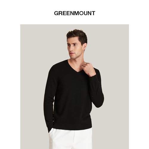 GreenMount Mens Cashmere Pullover Sweaters Casual V Neck Long Sleeve Pullover Keep 37.5 Warm Sweater for Men2