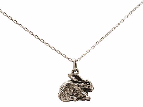 Preisvergleich Produktbild Gemshine Halskette Hase, Osterhase, Kaninchen Anhänger 925 Silber, vergoldet oder rose. Kuscheltier aus der Natur. Nachhaltiger ethischer Schmuck Made in Spain, Metall Farbe:Silber