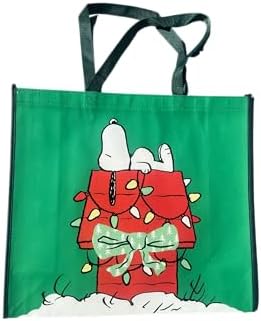 Legacy Licensing Partners Snoopy on his Dog House from The Peanuts Christmas Collectable Giant Extra Large 26" inch Reusable Tote Bag