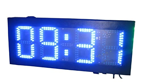 Cronómetro portátil para gimnasio, tamaño grande, resistente al agua, 8 pulgadas, 4 dígitos, color azul, reloj digital de tiempo y temperatura (HOT4-8B), para uso en gimnasio, hogar, garaje, deportes al aire libre miniatura 2