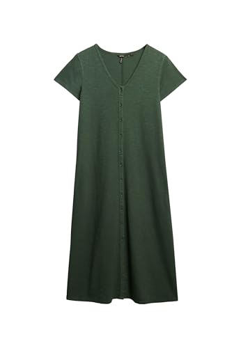 Image of Superdry Women's Short Sleeve Button Down Jersey Midi Dress, Duffel Bag Green, 10