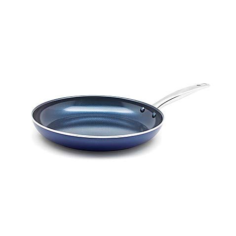 Blue Diamond Nonstick Toxin Free Aluminum Ceramic Safe Open Fry Pan, 12
