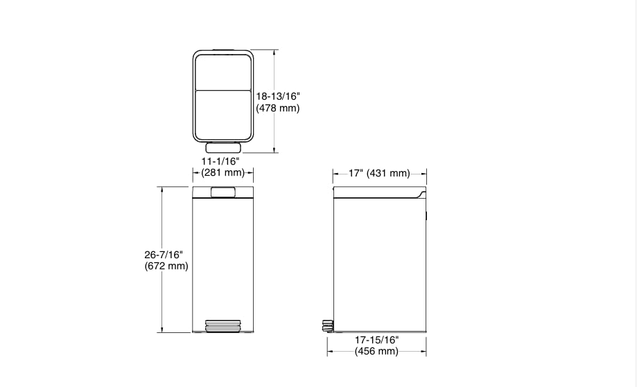 Kohler 13-Gallon Slim Step Trash Can, Black Stainless Steel, Space-Saving Design with Bifold Lid, Durable and Easy to Clean, White Stainless Steel, K-23826-STW - Image 10