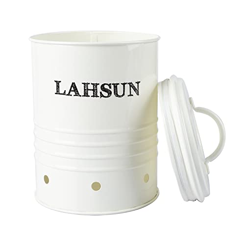 Image of MARKET 99 White Metal Garlic Jar 1000ml | Kitchen Storage Container for Lahsun, Spices and Dry Food | Durable Food Canister for Pantry Organization and Everyday Kitchen Use