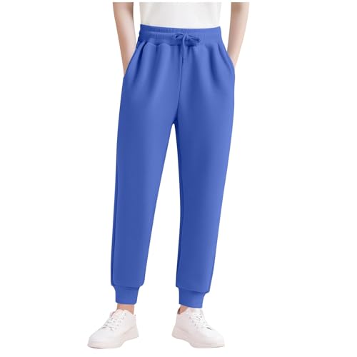 Sweatpants for Girls Fashion 2025 Baggy Athletic Joggers School Uniform Pants with Pockets Winter Warm Kids Clothes