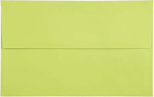 Miniatura 1 de JAM PAPER Sobres de invitación de colores A10, 6 x 9 12, color verde lima, 50 unidades
