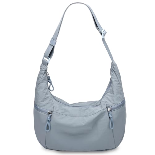 Image of VASCHY Crossbody Crescent Bag for Women, Casual Lightweight Nylon Large Slouchy Hobo Bags Purses for Travel /Gym /Work /College