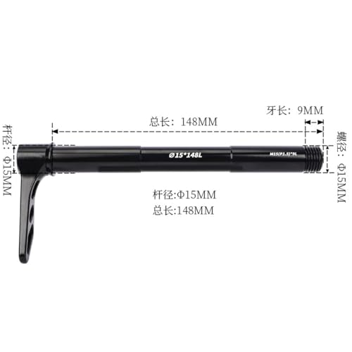 Eje pasante M15 de aluminio ligero compatible con horquilla RockShox Pike 2