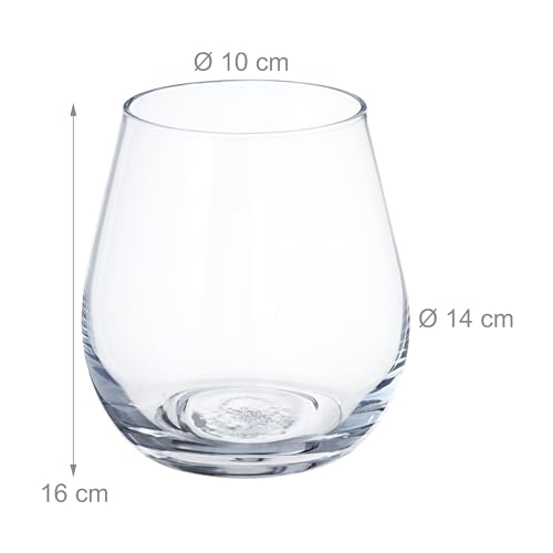 Vase en verre clair Relaxdays 16x14 cm pour fleurs de table - 5