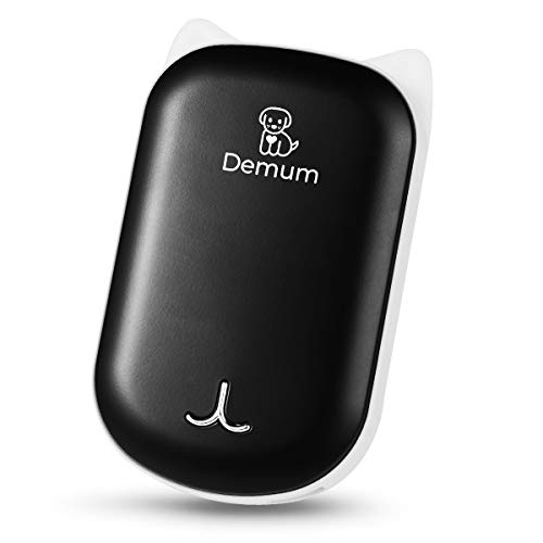 Demum Calentador de Manos Calienta Manos USB & Power Bank 2 in 1, Calentamiento Lateral Doble calientamanos, Calentar en 3 Segundos, Sentimiento cómodo para adoquines, 6000mAh Calentadores (Negro)