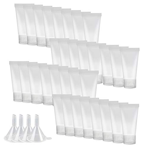 Preisvergleich Produktbild Panegy 40×50ml Transparent Auslaufsicheres Reisebehälter mit 4 × Trichter Nachfüllbare Leere Flasche für Gesichtsreiniger Handcreme Shampoo Duschgel Toilettenartikel