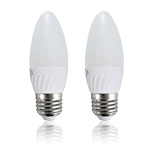 MiniSun | Thermal Plastic 4W High Power LED ES E27 Candle Bulbs | LED Bulbs, Home Décor & Improvement Essential | Set of 2 | 6500K Cool White