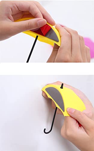 Image of MAPPERZ Plastic Umbrella Key Hat Holder Hooks | Wall Mounted Hanging Organizer for Keys, Caps, Accessories | Multipurpose Decorative Hanging Hook for Hallway, Bedroom, Office (Multicolour, Set of 03)