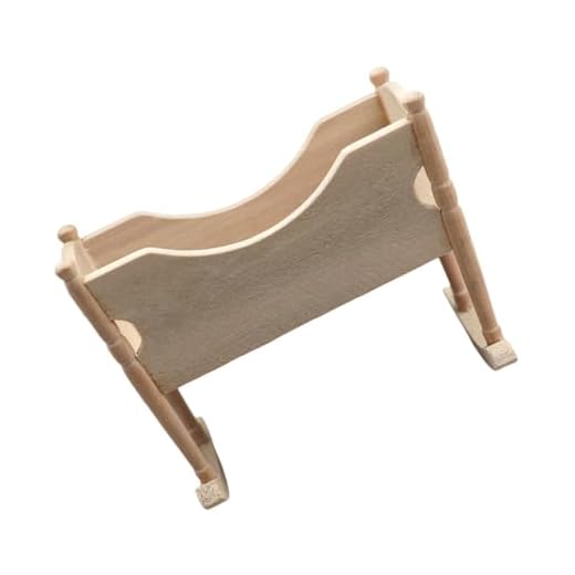 ERINGOGO Cuna Pequeña Mini Doll Accessories Mini Decoración Miniaturas Mini Cuna En Miniatura Adorno De Cuna De Simulación Casa De Muñecas Madera Decoracion De Mesa