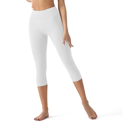 Image of YUDSUD High Waisted Leggings for Women with Pockets - Tummy Control Capris Yoga Pants for Workout Running Athletic Cycling