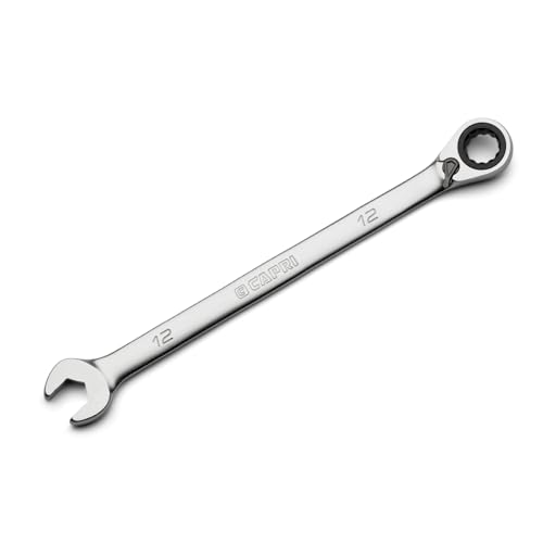 Capri Tools 12 mm 120-Tooth Ultra-Smooth Reversible Ratcheting Combination Wrench, XL Long Series, Metric, 12-Point