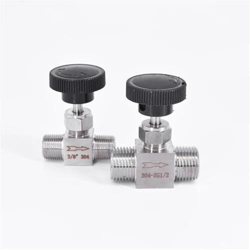 Válvula de aguja macho de 1/2 acero inoxidable 304 reguladora de caudal sin fugas 2