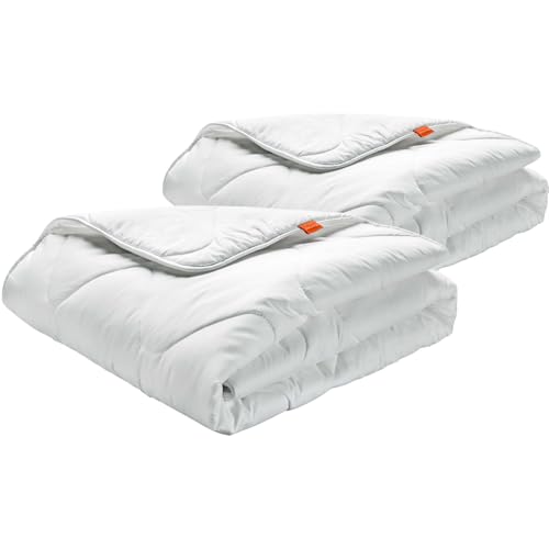 sleepling Winter Bettdecke 135x200 cm 2er Set, Winterdecke Warm, Made in EU, Ökotex 100, Waschbar 60 Grad, Winterbettdecke 135 x 200, 100% feine Mikrofaser, 2 Stück
