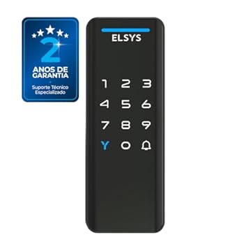 Fechadura Digital de Sobrepor, Abertura por senha ou tag, Pop, Preta, DS1100V, Elsys