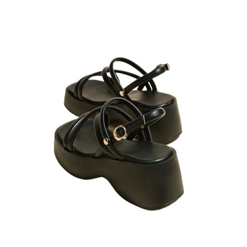 Sandals Women Thick-soled sandals for women, new summer styles, popular small-sized height-enhancing wedge-heeled platform sandals for women, worn outside - Main Image