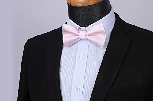 Image of HISDERN Bow Ties for Men Pretied Bowties Classic Formal Business Bow Tie Adjustable Tuxedo Bowtie for Wedding Party