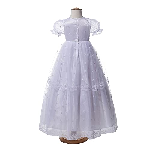 Niubao White Baby Girls Lace Baptism Delicate Christening Gown Infant Dress With Hat For 0-12 Months (Njg22032-9-12M) #TOP3