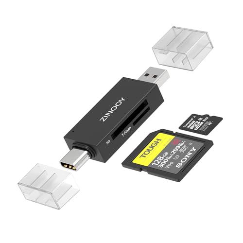 Zinnoy Lector de Tarjetas SD, USB 3.0 Adaptador Tarjetas de Memoria Soporta SDXC, SDHC, MMC, RS-MMC, Micro SDXC, Micro SDHC UHS-I, Compatible con iPhone 15, Galaxy S23, Macbook Pro, etc