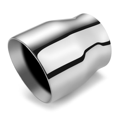 TMOFMS Exhaust Tip 3 Inlet 4 Outlet 5 Overall Length Premium Stainless Steel Double Wall with Rust Resistant Polished Finish Slant Angle Cut Weld-On Installation for Truck Diesel Tail Pipe