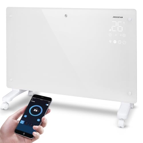 Aigostar Radiateur 1000/2000W Wi-Fi, Alexa, Blanc