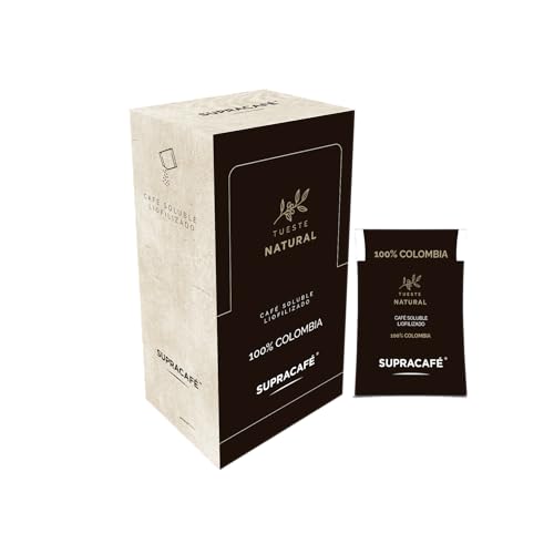 Café Soluble Liofilizado 100% Arábica | Colombia Cauca | 100 sobres individuales de 1,8g | Café instantáneo | Supracafé