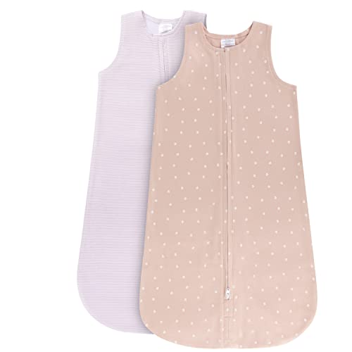 Image of Ely's & Co. 100% Cotton Wearable Blanket Baby Sleep Bag 2 Pack (3-6 Months, Blush)