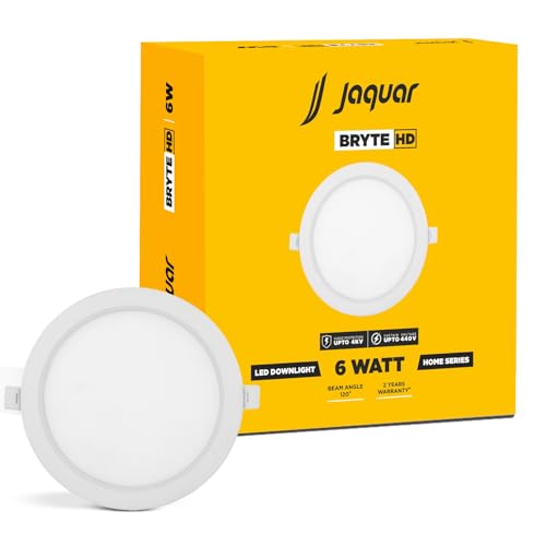 Image of Jaquar 6W Bryte Slim Downlight Warm White with Aluminum Housing Built-in Driver | High Lumens | Slim Design | 2-Year Warranty | Easy and Quick Installation | Pack of 1
